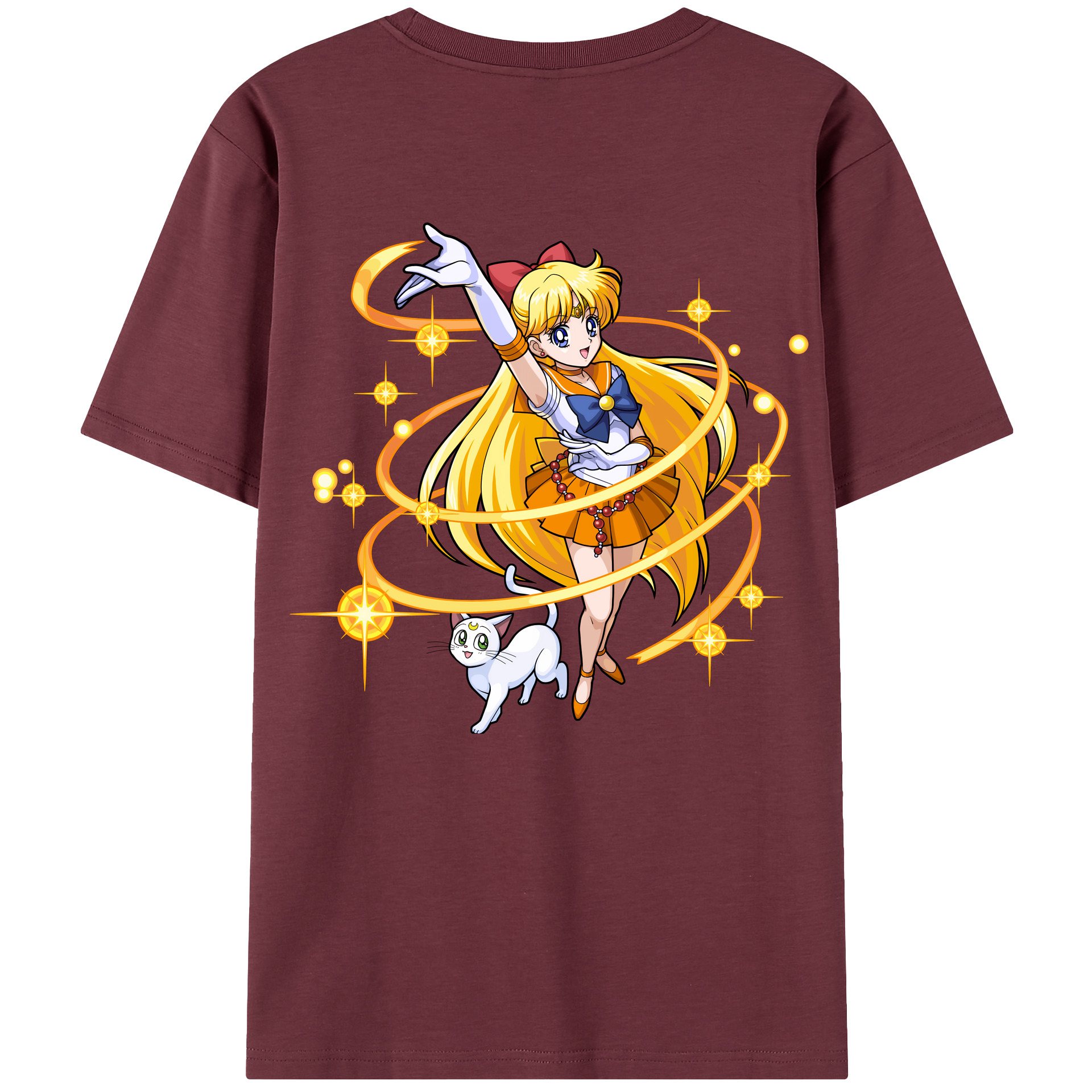 （画像用） 美少女戦士セーラームーン 愛野 美奈子 あいの みなこ Sailor Moon Aino Minako 綿100％半袖Tシャツ（背面プリント）